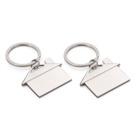 4x Key rings with house 5 x 3,5 cm