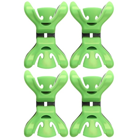 4x Slingers/decoratie ophangen slingerklemmen groen
