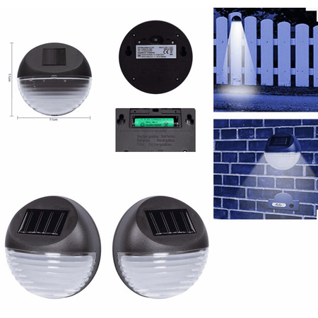 4x Solar LED lighting for house/wall/fence 11 cm black