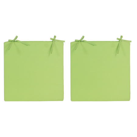 4x Stoelkussens voor binnen en buiten in de kleur groen 40 x 40 cm Tuinkussens voor buitenstoelen.