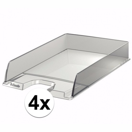4x pcs letter tray transparent A4 size