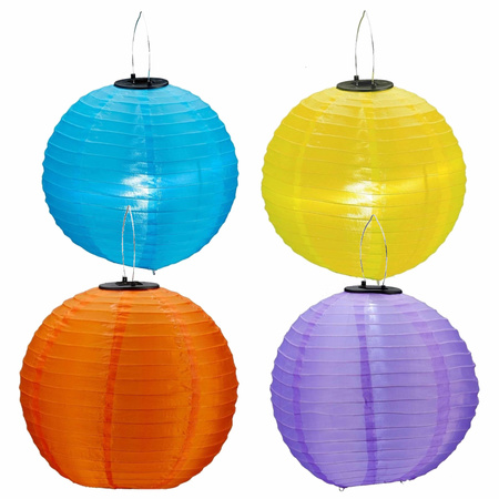 4x colored garden solar lanterns 30 cm