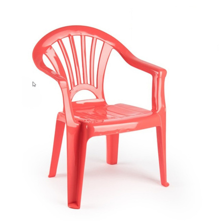 4x pieces plastic coral red chairs for children 35 x 28 x 50 cm