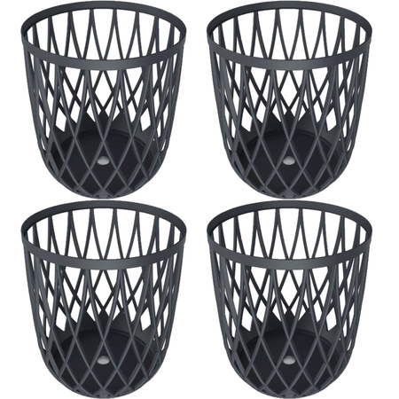 4x Artificial storage baskets anthracite 39 cm