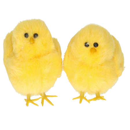 4x piecesplush Easter chicks yellow 9 cm