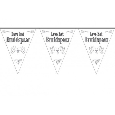 4x stuks Vlaggenlijnen Bruiloft / Bruidspaar / Huwelijk