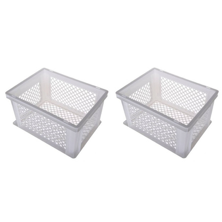 4x pieces bicycle or storage crate 40 x 30 x 22 cm white