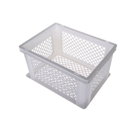 4x pieces bicycle or storage crate 40 x 30 x 22 cm white