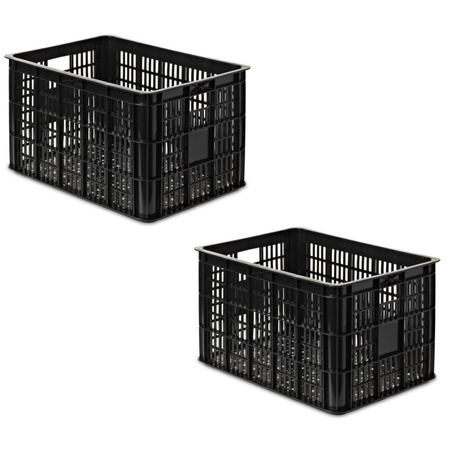 4x pieces bicycle or storage  crate 48 x 35 x 26 cm black 