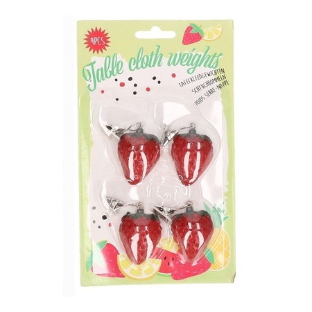 4x Strawberry tablecloth weights