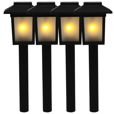 4x Tuinlamp fakkel / tuinverlichting met vlam effect 34,5 cm