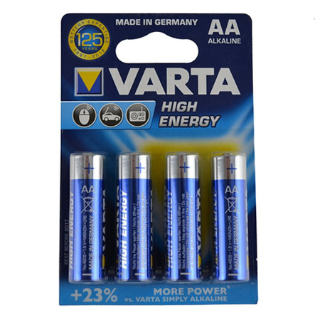 4x Varta Alkaline AA batteries high energy 1.5 V