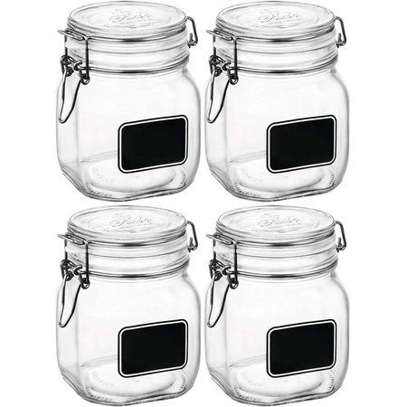 4x Weck jar with chalkboard 750 ml transparent