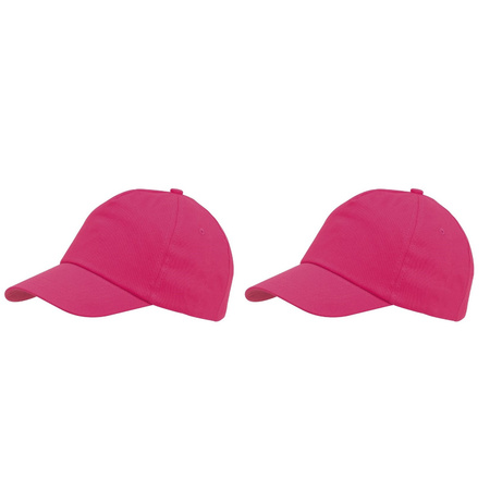 Baseballcap pink 5-panel for adults 10 pieces