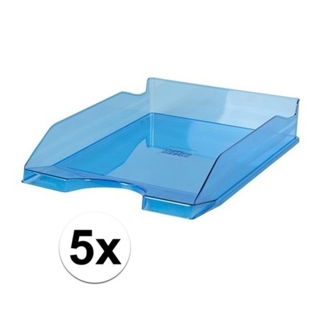 Letter tray transparent blue A4 size 5 x