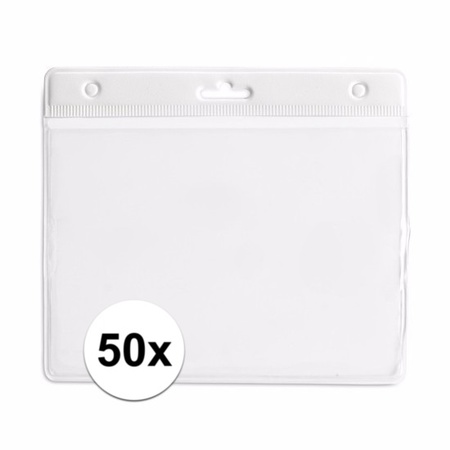 50 badge holders white 11,5 x 9,5 cm