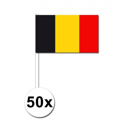 50 Belgische zwaaivlaggetjes 12 x 24 cm