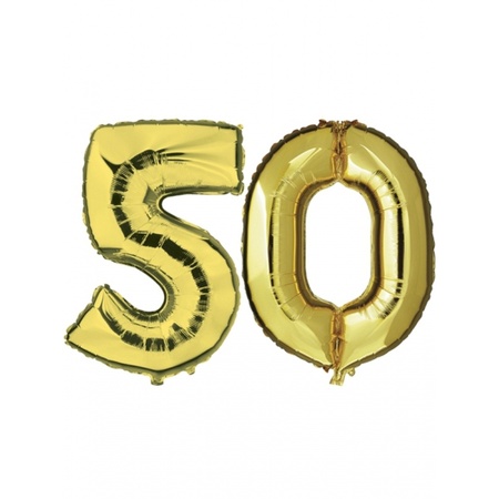 50 year marriage foli balloons gold