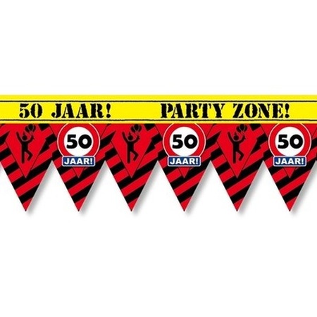 50 years party tape/marker ribbon warning 12 m decoration