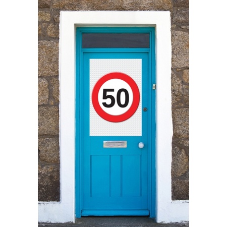 50 jaar verkeersbord mega deurposter