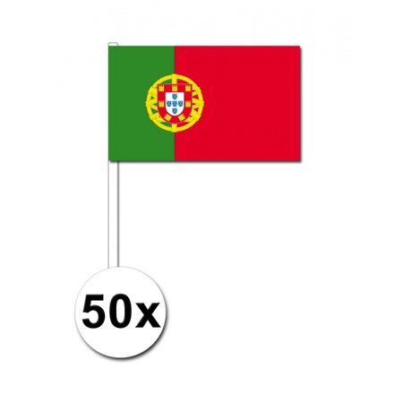 50 Portugese zwaaivlaggetjes 12 x 24 cm