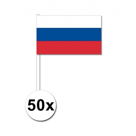 50 Russische zwaaivlaggetjes 12 x 24 cm