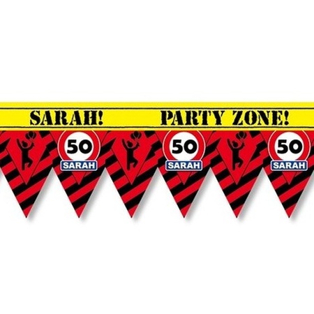 50 Sarah party tape/marker ribbon warning 12 m decoration