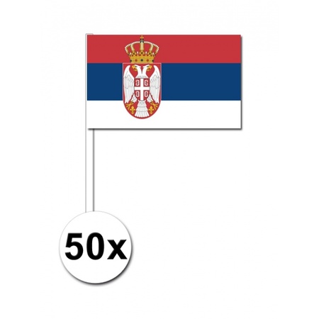 50 Servische zwaaivlaggetjes 12 x 24 cm