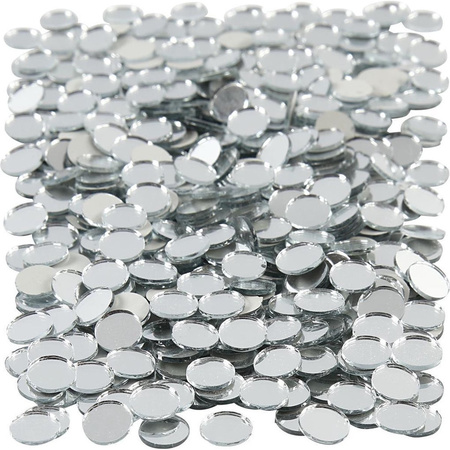 500x Mirror mosaic stones round 10 mm