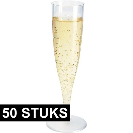 50x Champagne glasses transparent 19 cm