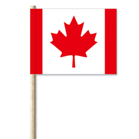 50x Cocktailprikkers Canada 8 cm vlaggetje landen decoratie