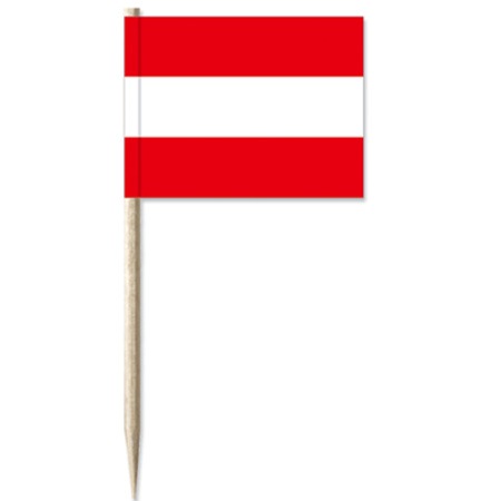 50x Cocktailprikkers Oostenrijk 8 cm vlaggetje landen decoratie