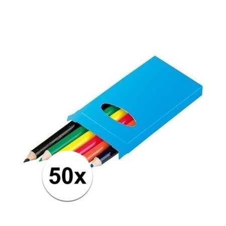 50x Doosjes kleurpotloden met 6 potloden
