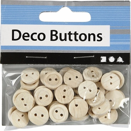 Wooden buttons 50 pieces