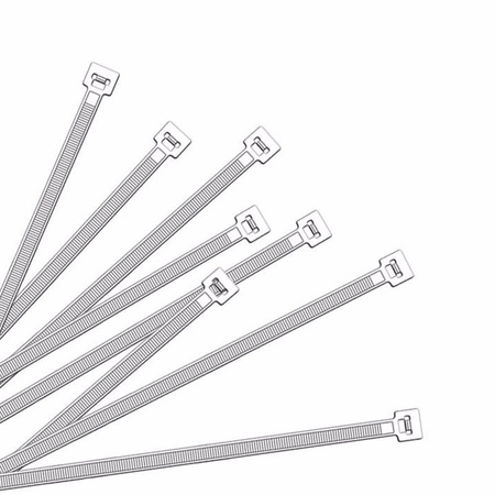 50x Kabelbinders hersluitbaar tie-wraps wit 200 x 7..6 mm 