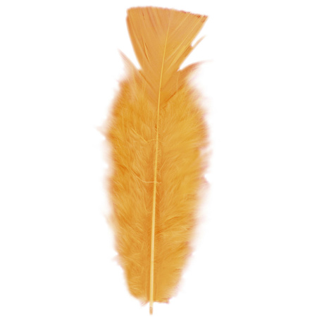 50x Orange feathers decorations hobby/DIY materials 17 cm