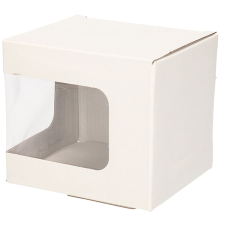 50x pieces cardboard storage box with window 12 x 10,5 x 10,5 cm