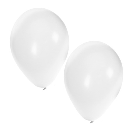 50x white party balloons 27 cm 