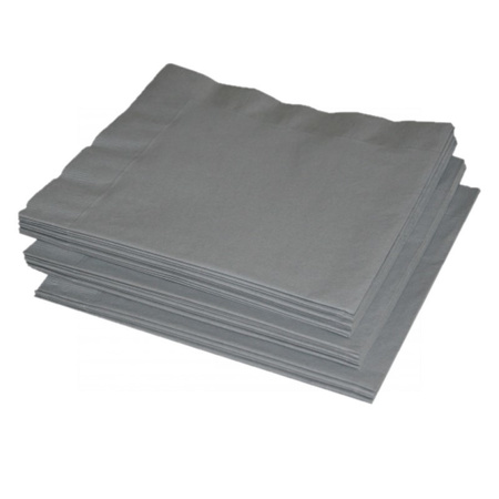 50x Silver napkins 41 x 41 cm