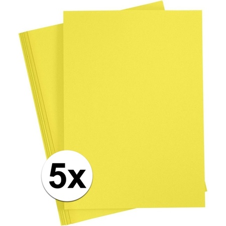 5x Yellow cardboard A4 