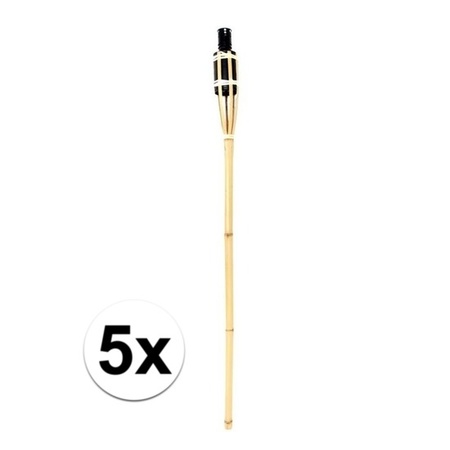 5x Bamboo garden torch 90 cm