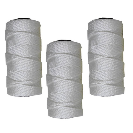 5x Bolletjes touw bouwlijn wit 50 meter  x 1,8 mm