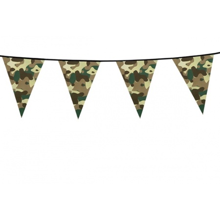 5x Camouflage vlaggenlijnen 6 meter