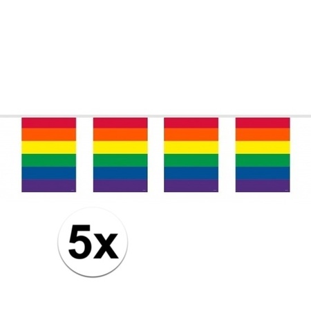 5x Rainbow flagline 10 meters