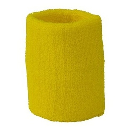 5x Wristbands sweatband yellow