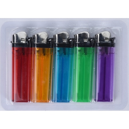 5x Colored lighters 9 cm