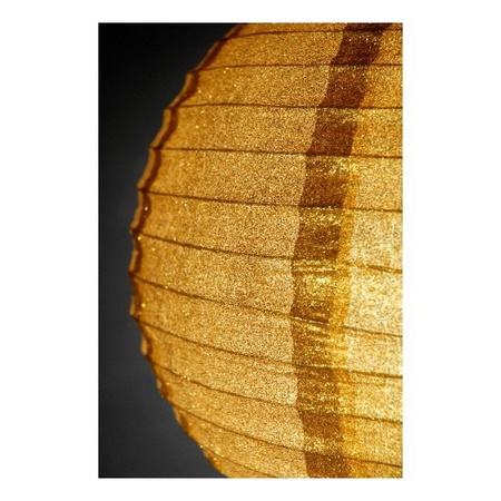 5x Gouden lampionnen met glitters 25 cm