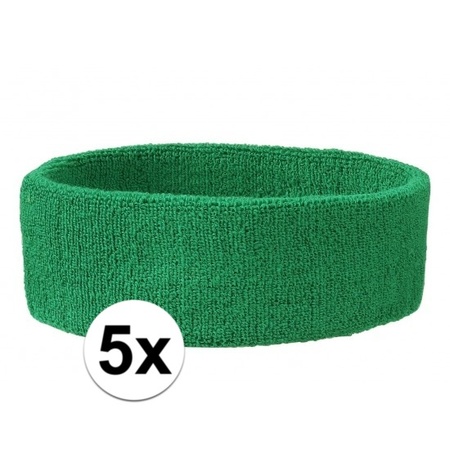 5x Hoofd zweetbandje groen