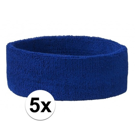 Royal blue headband for sport 5 pieces