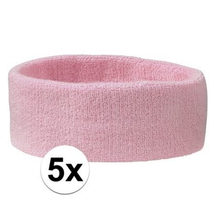 Light pink headband for sport 5 pieces